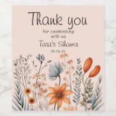 ぼう素朴ほの山花はオレンジとグレーだ ワインラベル (シングルラベル)