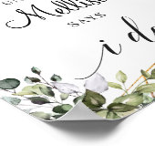 ぼう緑の葉葉の金ゴールド数ダウン記号 ポスター (角)