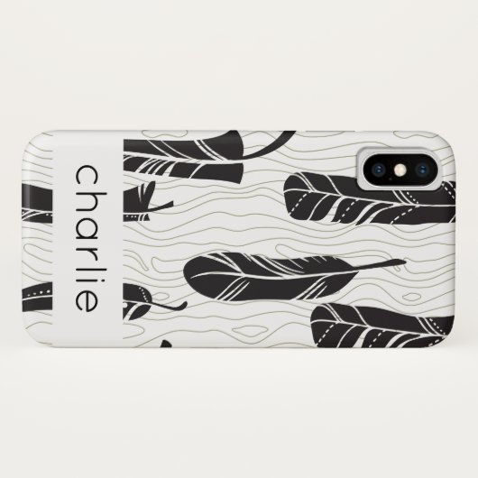 ぼかしパーソナライズされたと木目の背景パターン Case-Mate iPhoneケース (裏面(横))