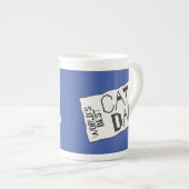 ぼかし最高のパパブルーのワールド文字 ボーンチャイナマグカップ (正面右)