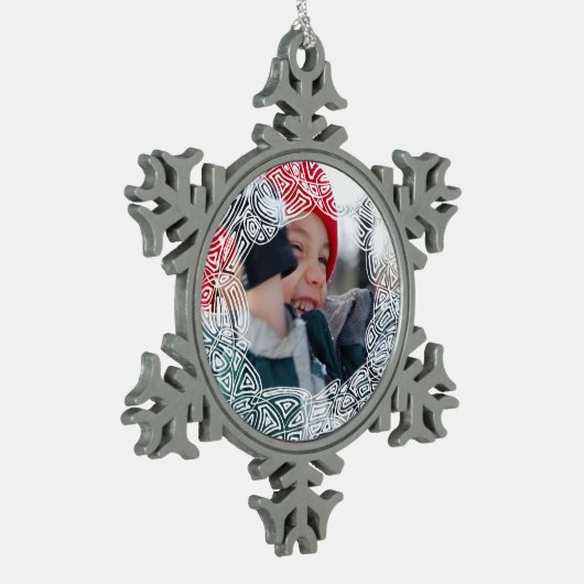 ぼかし スノーフレークピューターオーナメント (左)