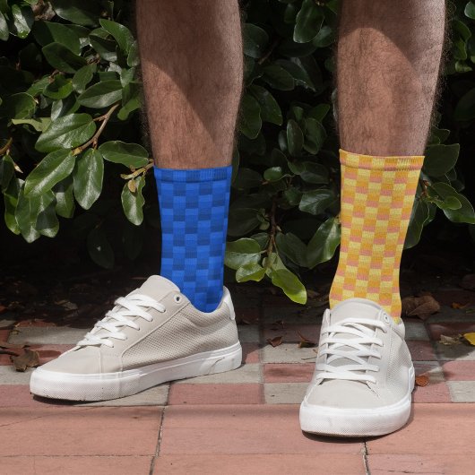 ぼかし（黄色と青）濃淡（奇数） ソックス