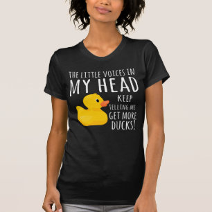 ぼくおもしろいの頭の中のゴムアヒルの小さな声 Tシャツ