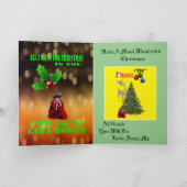 ぼくがおもしろいクリスマスに欲しいのは芝生の茶碗だけだ。 カード (内部)