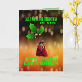 ぼくがおもしろいクリスマスに欲しいのは芝生の茶碗だけだ。 カード (黄色い花)