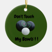 ぼくの芝生のTouchを食うなよ。 セラミックオーナメント (正面)