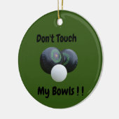 ぼくの芝生のTouchを食うなよ。 セラミックオーナメント (左)