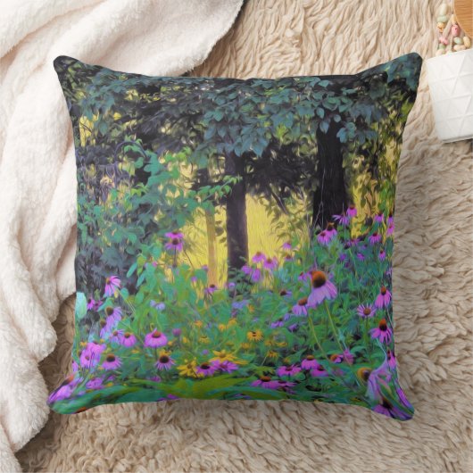 ぼくのRubio Gardenでぼんやりした朝の日の出 クッション (ブランケット)