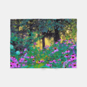 ぼくのRubio Gardenでぼんやりした朝の日の出 フリースブランケット (正面(横))