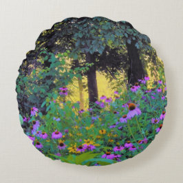 ぼくのRubio Gardenでぼんやりした朝の日の出 ラウンドクッション