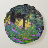 ぼくのRubio Gardenでぼんやりした朝の日の出 ラウンドクッション (裏面)