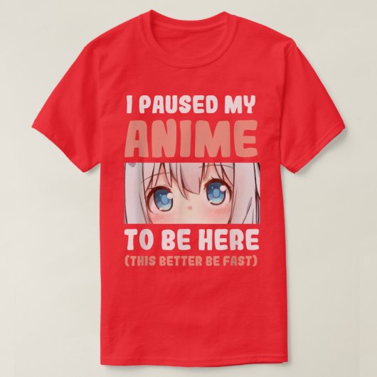 ぼくはアニメを一時停止してここにいるマンガアニメマーチ太田 Tシャツ (デザイン正面)