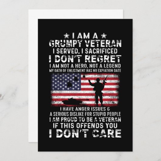 ぼくは不機嫌な退役軍人だ、ぼくを犠牲にして仕えたんだ」 セーブザデート (正面/裏面)