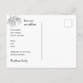 ぼけ効果のビーチにピンクのフラミンゴファミリー 新しい住所 案内ポストカード (裏面)