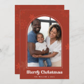 ぼほアーチ雪さびの写真メリークリスマス 招待状 (正面/裏面)