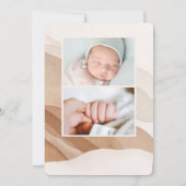 ぼほニュートラルベージュ水色発モダン表 招待状 (裏面)