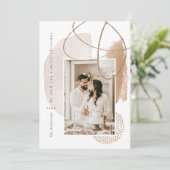 ぼほベージュモダンジオメトリックフォトホリデーカード シーズンカード (スタンド正面)