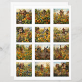 ぼやけたカットひまわり鳥小屋ガーデン1 (正面/裏面)