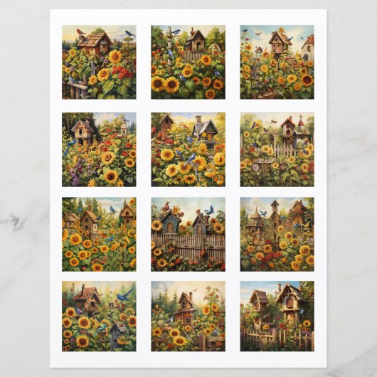 ぼやけたカットひまわり鳥小屋ガーデン1 (正面)