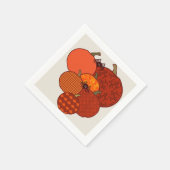 ぼやけたクモを持つテクスチャ加工されたカボチャ スタンダードカクテルナプキン (角)