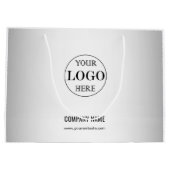 ぼやけたグレー背景カスタムロゴビジネス ラージペーパーバッグ (裏面)