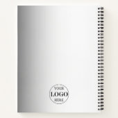 ぼやけたグレー背景 カスタムロゴ ビジネス ノートブック (裏面)