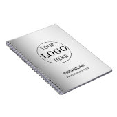 ぼやけたグレー背景 カスタムロゴ ビジネス ノートブック (右側)