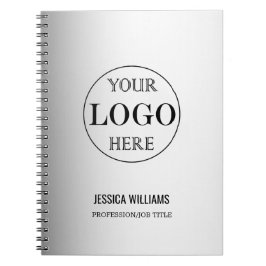 ぼやけたグレー背景 カスタムロゴ ビジネス ノートブック
