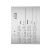 ぼやけたグレー背景 カスタムロゴ 2026 カレンダー ノートパッド (回転)