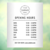 ぼやけたグレー  営業時間  ロゴ ビジネス ウィンドウサイン (シート3)