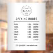 ぼやけたグレー  営業時間  ロゴ ビジネス ウィンドウサイン (シート2)