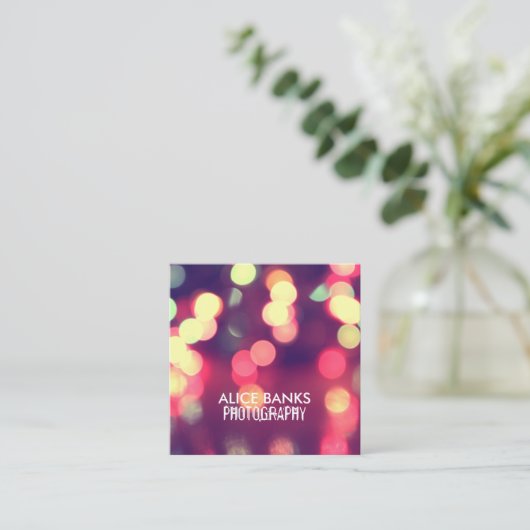 ぼやけたライト名刺 スクエア名刺 (スタンド正面)