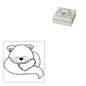 ぼやけた猫のアートスタンプ ラバースタンプ (押印)