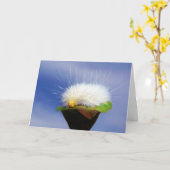 ぼやけた白い毛虫 カード (黄色い花)