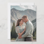 ぼやけた白い額縁の写真結婚。 サンキューカード (裏面)