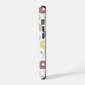 ぼやけた花のリピートパターン 白地にパステルカラー iPhoneケース (左側面)