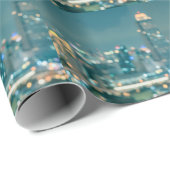 ぼやけた都市の明かり、屋上からの眺め ラッピングペーパー (ロールコーナー)