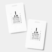 ぼやけた酔っ払いの視力検査表 バッジ (正面＆裏面)