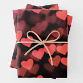 ぼやけの赤いハートラブ – バレンタインの日 ラッピングペーパーシート (インサイチュ)