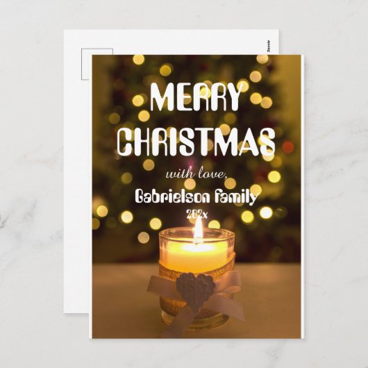 ぼやけエレガントプのクリスマカスタマイズ シーズンポストカード (正面/裏面)