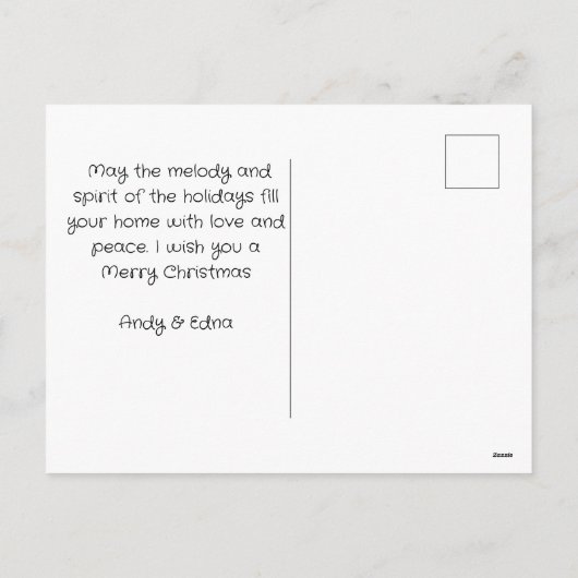 ぼやけエレガントプのクリスマカスタマイズ シーズンポストカード (裏面)