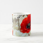 ぼやけカラフルフローラヴィンテージ芸術 コーヒーマグカップ (中央)