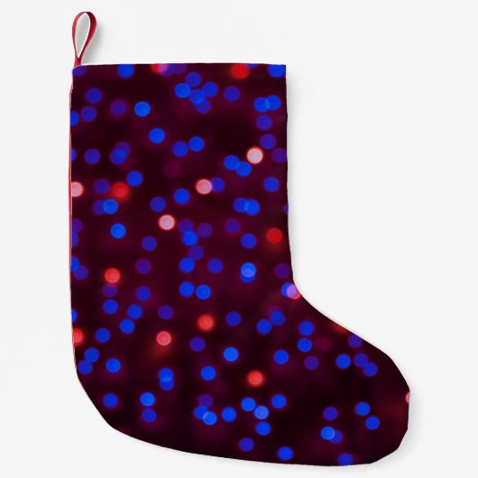 ぼやけクリスマスの光が輝いている。ぼやけabs スモールクリスマスストッキング (正面)