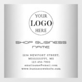 ぼやけグレイ背景カスタムロゴビジネス ウィンドウサイン (シート)