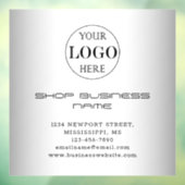 ぼやけグレイ背景カスタムロゴビジネス ウィンドウサイン (シート3)