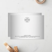 ぼやけグレイ背景カスタムロゴビジネス ノートカード (正面/裏面インサイチュ)