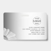 ぼやけグレイ背景カスタムロゴビジネス バッジ (裏面)