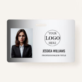 ぼやけグレイ背景カスタムロゴビジネス バッジ