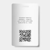 ぼやけグレイ背景カスタムロゴビジネス バッジ (裏面)