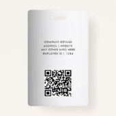 ぼやけグレイ背景カスタムロゴビジネス バッジ (裏面)